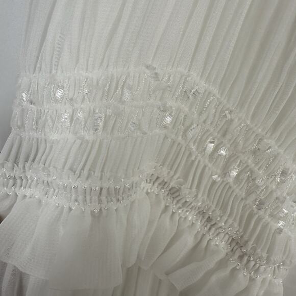 Commense Spaghetti Strap Tiered Maxi Dress size XL White Sparkle Bodycon NEW - Picture 8 of 16